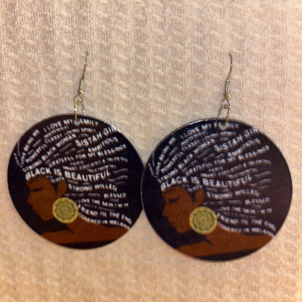 Black and Gold Afrocentric Earrings